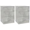 VidaXL Bedside Tables 2 Pcs Concrete Grey 38x35x56 Cm Engineered Wood 800459