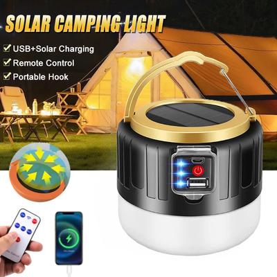 Светодиодный кемпинговый фонарь на солнечной и USB-подзарядке, лампа высокой мощности для палатки, портативный фонарь, аварийное освещение для барбекю, походов