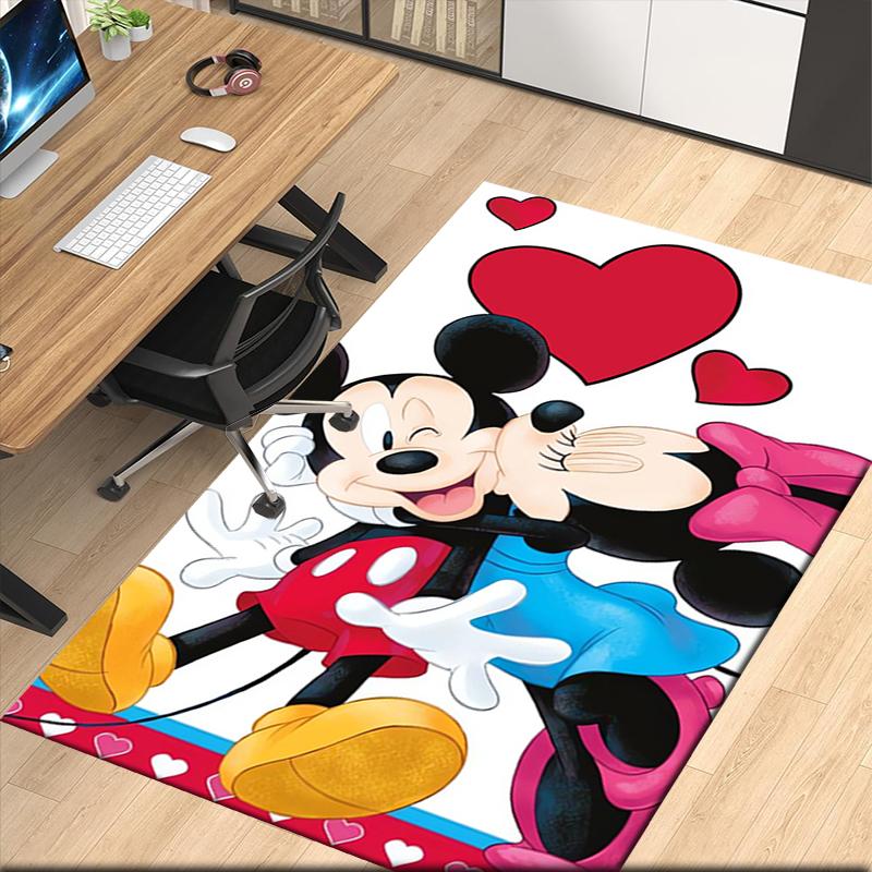 Mickey Minnie Printed Carpet, for Office Chair Living Room Bedroom Kitchen Room Decor Gifts.