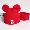 Windproof Baby Beanie Cap Ear Protection Hat Scarf Set Winter Kids Knitted Hat  Toddler