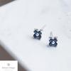 925 Silver September Birthstone Flower-shaped Earrings Sapphire Fleur E