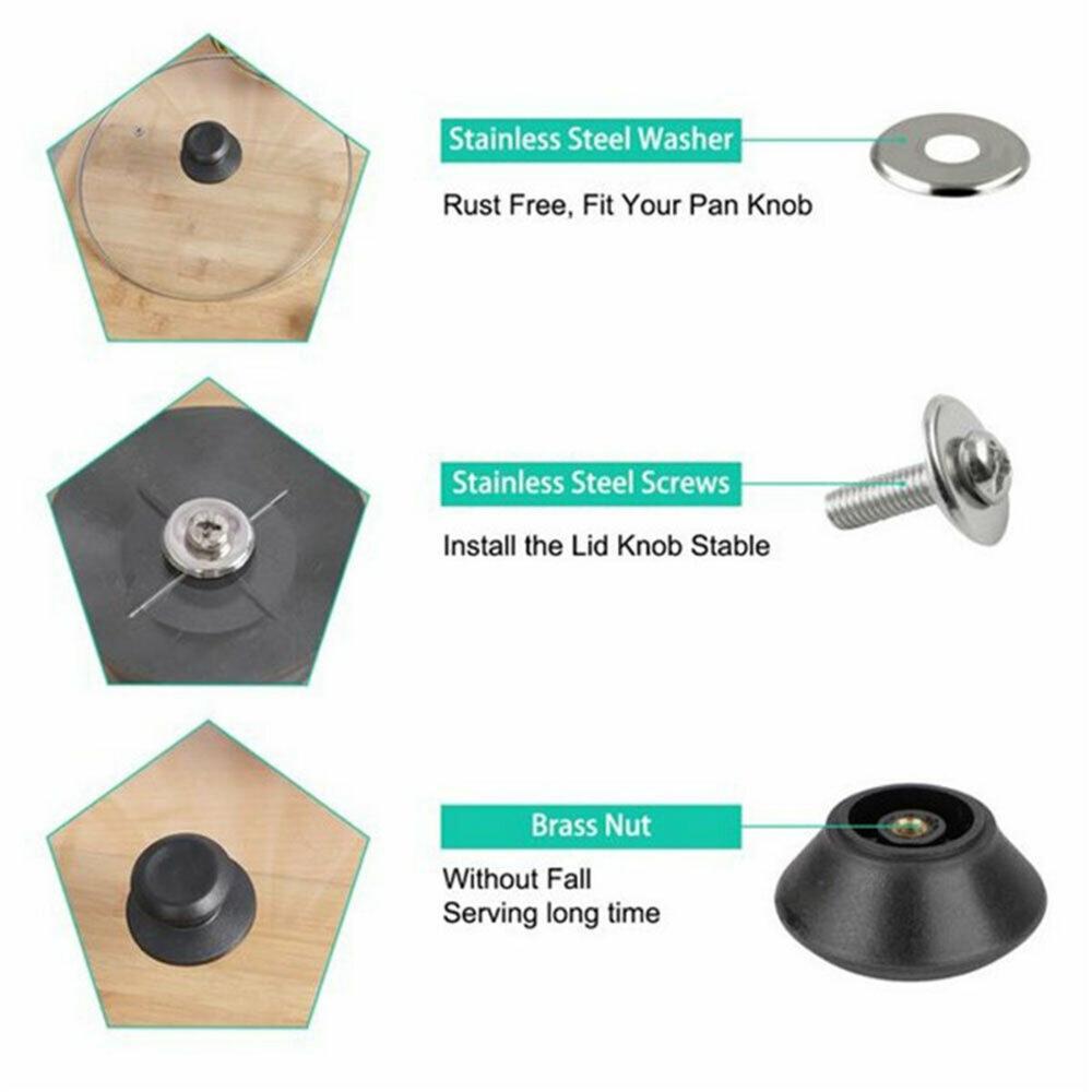 2Pcs Kitchen Tool Replacement Knob Screw Handgrip Pot Lid Knob Pot Lid Handle Circular Holding