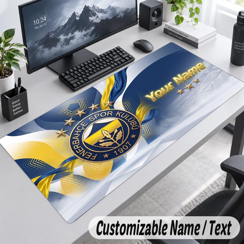 Custom Name Text Mouse Pad Fenerbahçe FC Personalized Desk Pad For Work And Gaming