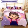 3pcs Franco Ms. Rachel Educational Adventures pattern bedding set duvet cover set includes duvet cover &pillowcases, perfect all season bedroom decora