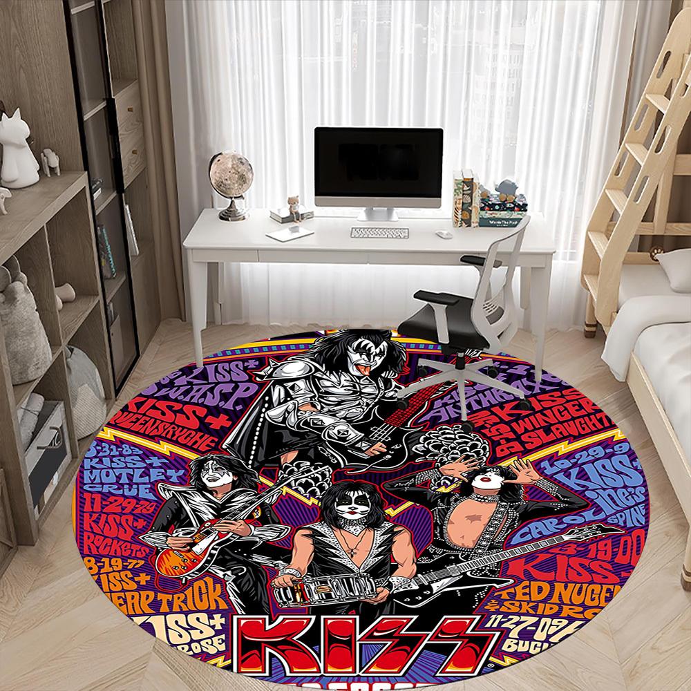 1 шт. Круглый ковер KISS Music Office, Под офисные стулья, Спальня, Гостиная, Домашний декор a1016299