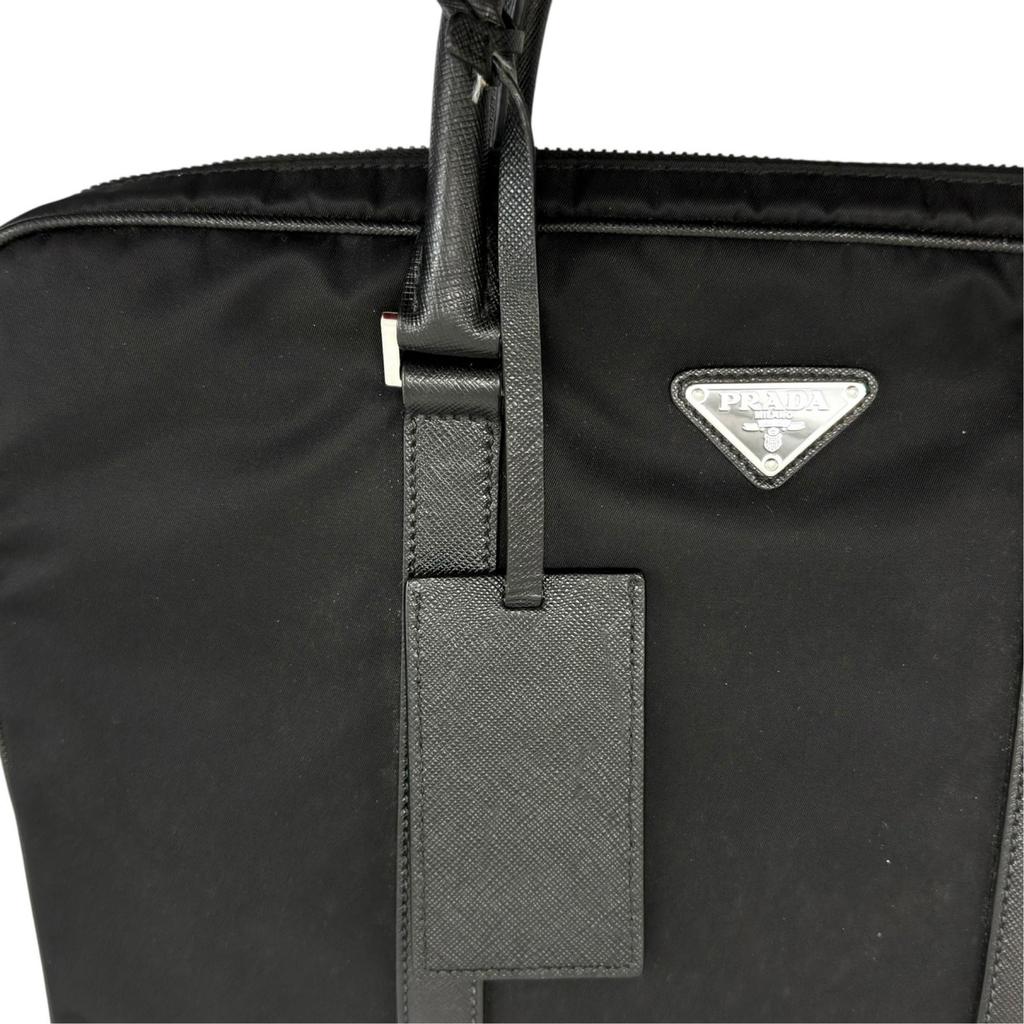 PRADA Saffiano briefcase 2VE661 Handbag black mens used