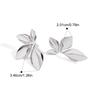 Yori Stainless Steel Gold Leaf Twist Earrings Summer Waterproof Jewelry for Women 18k PVD Plated Bijoux