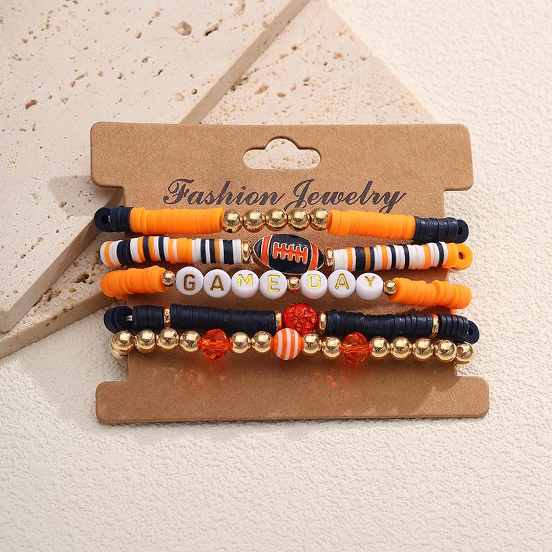 5 шт./компл. Цветной многослойный браслет ручной работы эластичный стекируемый спортивный ручной браслет Chian