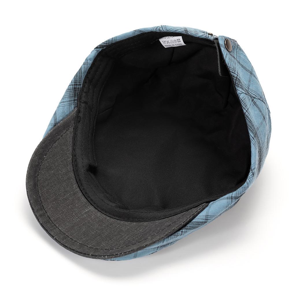 Весенне-летняя тонкая беретка, мужская кепка с козырьком, женская клетчатая британская ретро прогрессивная кепка