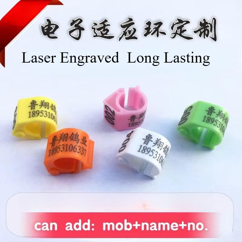 50 Pcs of Customized Plastic Carrier Pigeon Foot Ring with NAME MOBILE NO. Ring Customized Opening Competition Adaptation Ring