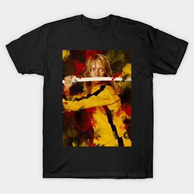 Мужская черная футболка с принтом Kill Bill, без выреза, термотрансферная печать, хлопковая футболка