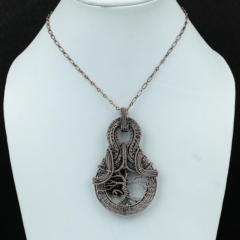 Tree Of Life Ammonite Fossil Pendant Copper Wire Wrapped Jewelry Handmade Pendant Gemstone Pendant Copper Wire Wrap Pendant Gift For Women