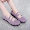 Solid Color Purple Mesh Mary Janes Shoes Size 41 Female Summer Footwear Non-slip Breathable Loafers Woman Ballet Shoes