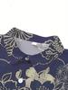 2026 New Men'S Summer Retro Japanese Navy White Golden And Wind Floral Geometric Pattern Short Sleeve Shirt, Full-Size Deep Navy Base with White