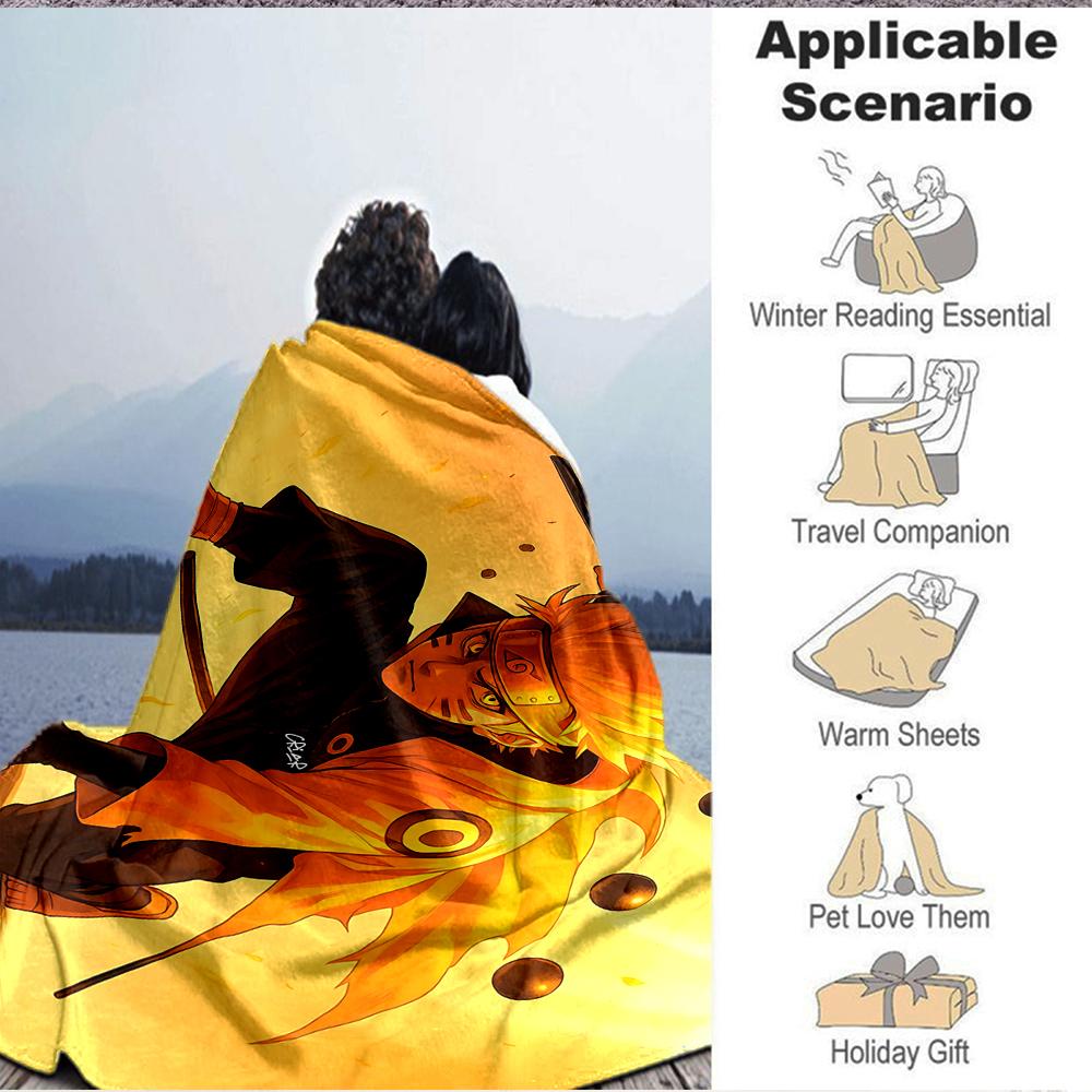 1Pc Naruto'S Determination Flannel Blanket, Soft And Comfortable, Casual Warm, Camping Travel, Christmas, Halloween Xmas Gift S1396