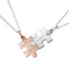 The Kiss Silver Puzzle Set of Matching Couple Necklaces for Men and Perfect for Gift Wrapping Box Necklaces, 2, Women, Christmas, Anniversaries,