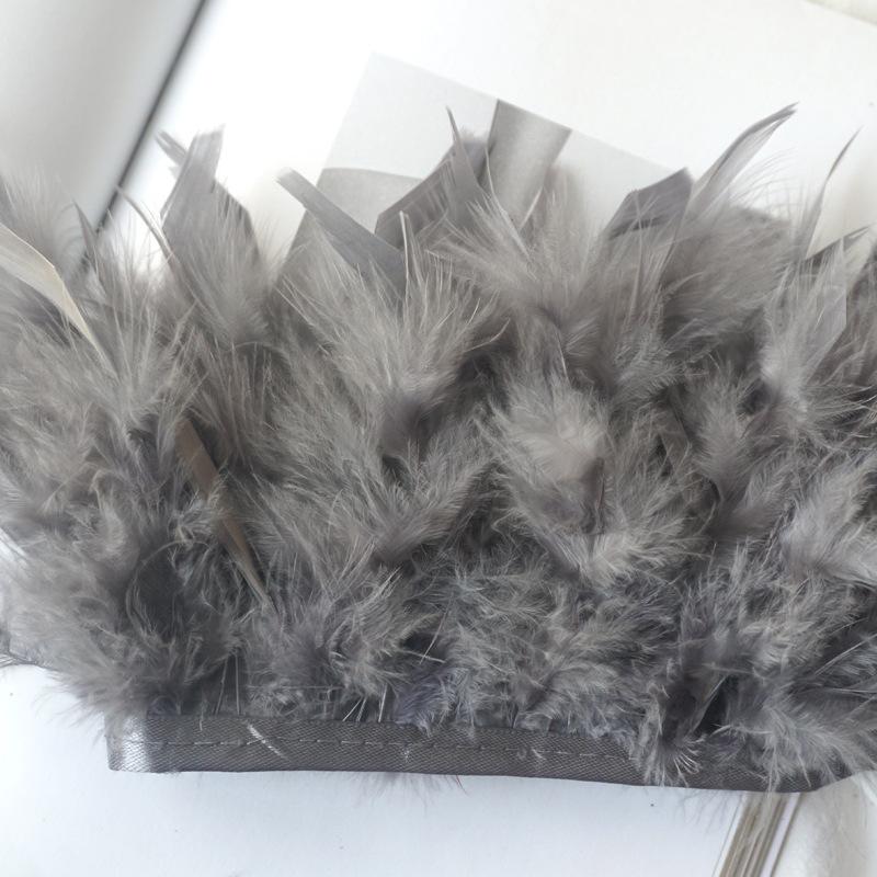 Long Turkey Fur Feather Cloth Strips Fire Edge Stage Performance Clothing Accessories Skirt Diy Decorative Materials