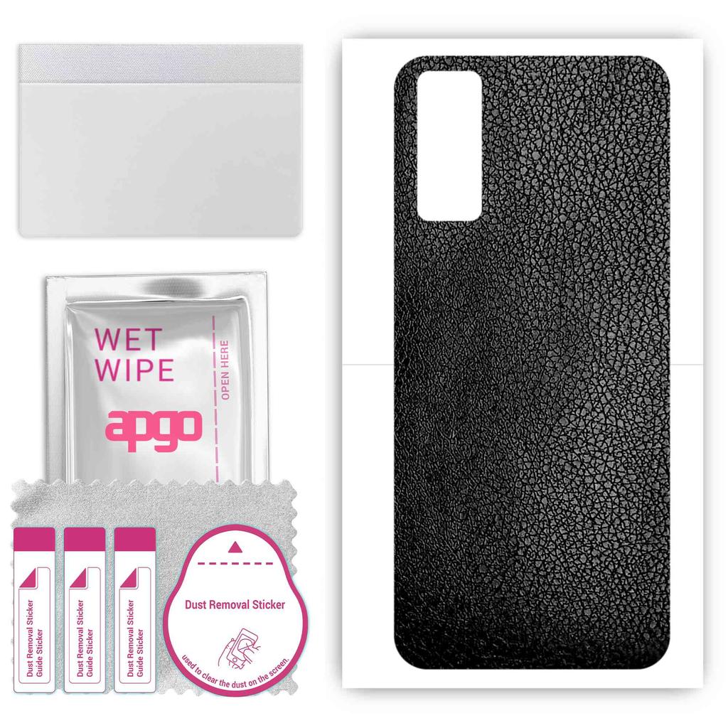 apgo Защитная наклейка-скин для задней панели, совместимая с Vivo Y30 2021, Пленка-обертка, Фольга, Винил - Узор Черная кожа