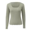 Women's Temperament Elegant Knit Sweater Solid Color Button Bottoming Shirt