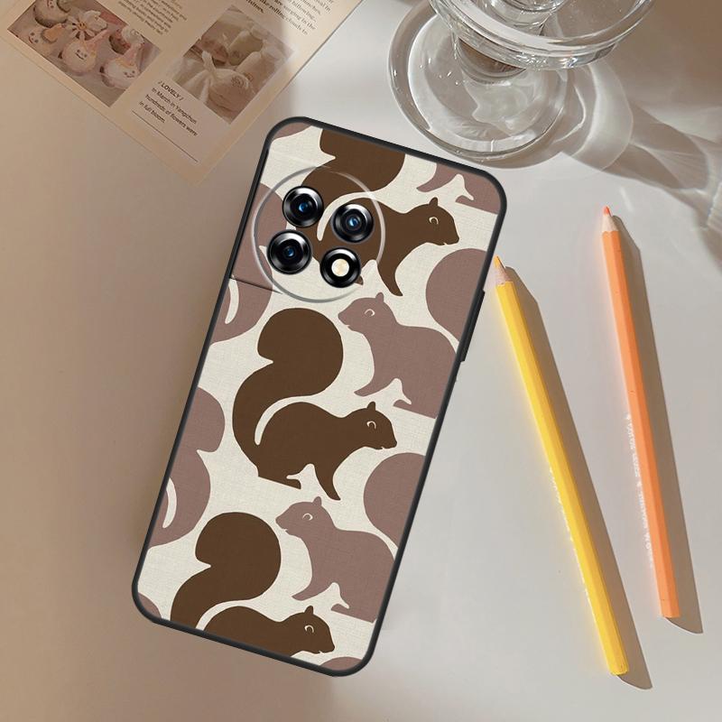 Squirrel Pattern Funda For OnePlus 13 13R 12 R 11 9 10 Pro 8T 9RT 10T OnePlus Nord 4 CE 2 3 Lite N20 N30 Case