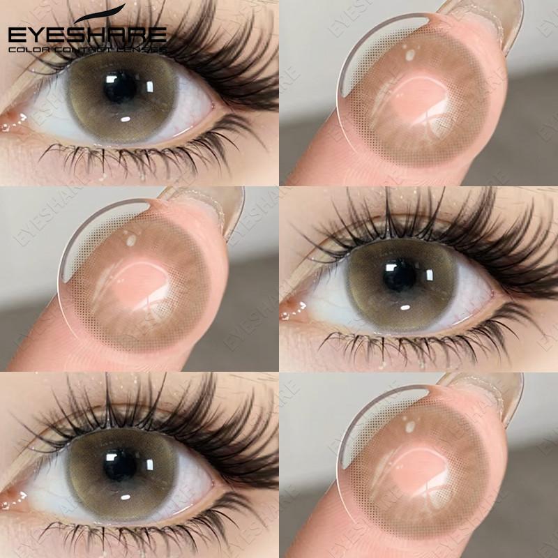 Eyeshare 1 пара цветных контактных линз Коричневые глазные линзы Серые зрачки Кукольные глазные линзы Макияж Косметика Годовое использование