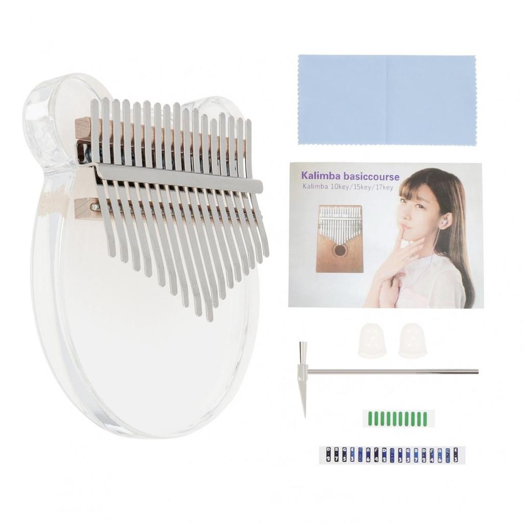 17-клавишное прозрачное пианино в форме медвежьего калимбы с большим пальцем и настроечным молотком