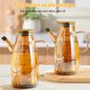 Glass Oil Dispenser Bottle with Drip-Free Spout 600/800/1000ml Large Capacity Oil Pot for Vinegar Soy Sauce Food-Grade Kitchen Gadgets