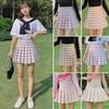 Women's High Waist A-Line Skirt - Summer 2025 Plaid Pleated Design