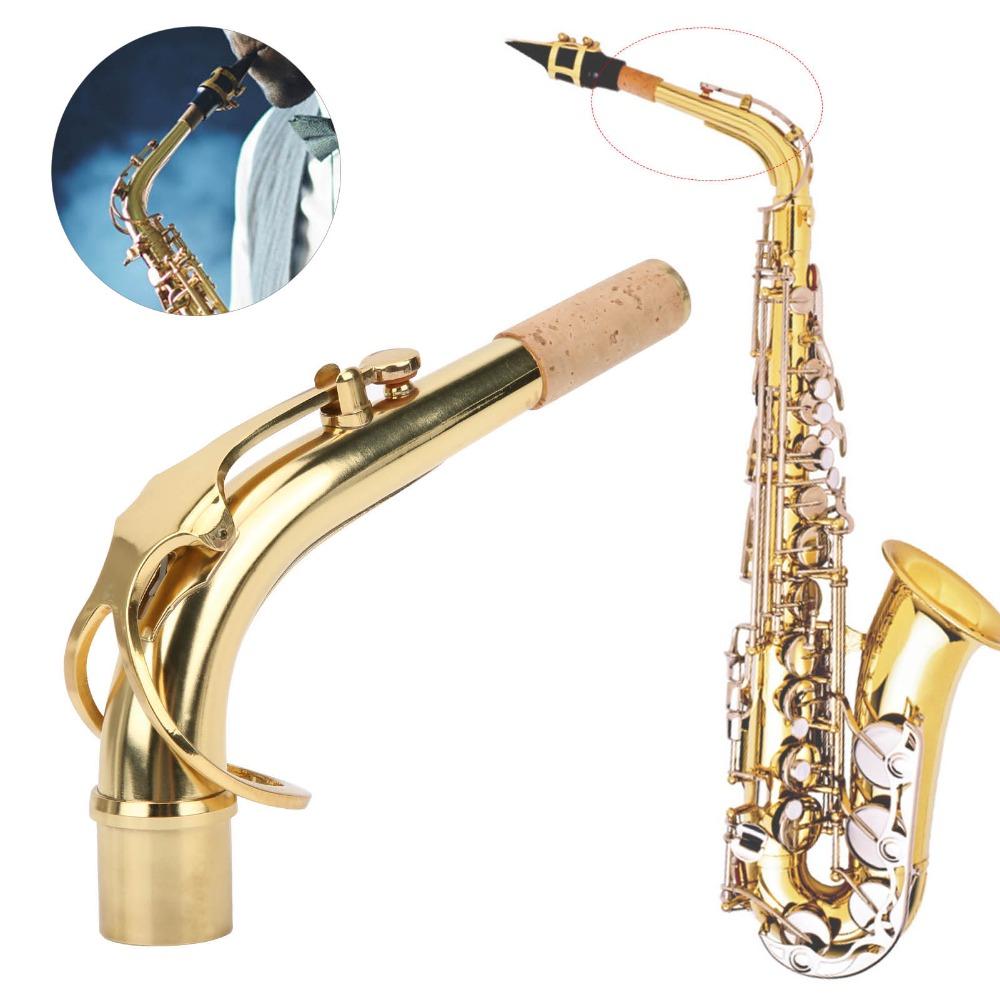 Gold Alto Saxophone Neck Brass Instrument Bend Neck Saxophone Neck Tube For Alto Saxophones Use