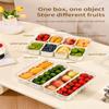 Portable Snack Box Fruit Storage Containers For Fridge Divided Serving Tray With Lid For Travel Picnic Candy Party