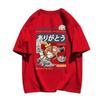 Plus Size Japanese-style Anime O-neck T-shirt Short-sleeved Fashion Harajuku Shirt Cotton Unisex Oversized Men's Women's T-shirt