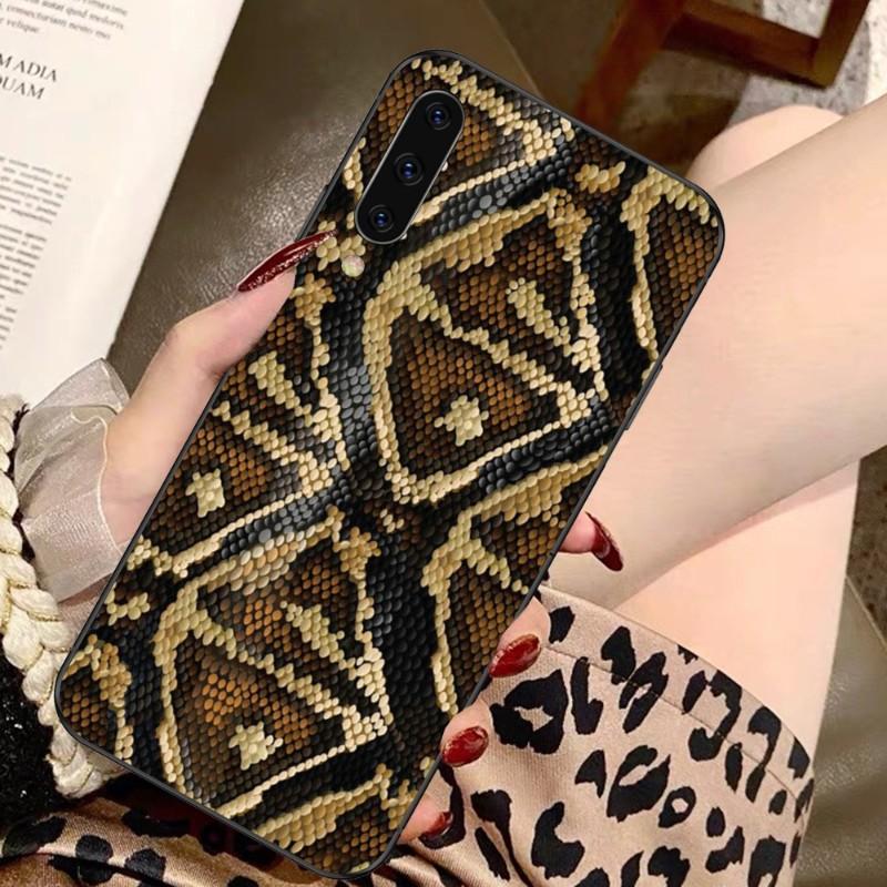 Snake Skin Phone Case For Samsung A91 A81 A73 A72 A71 A30S A20 A12 A13 A52 A53 4G 5G Soft Black Phone Cover