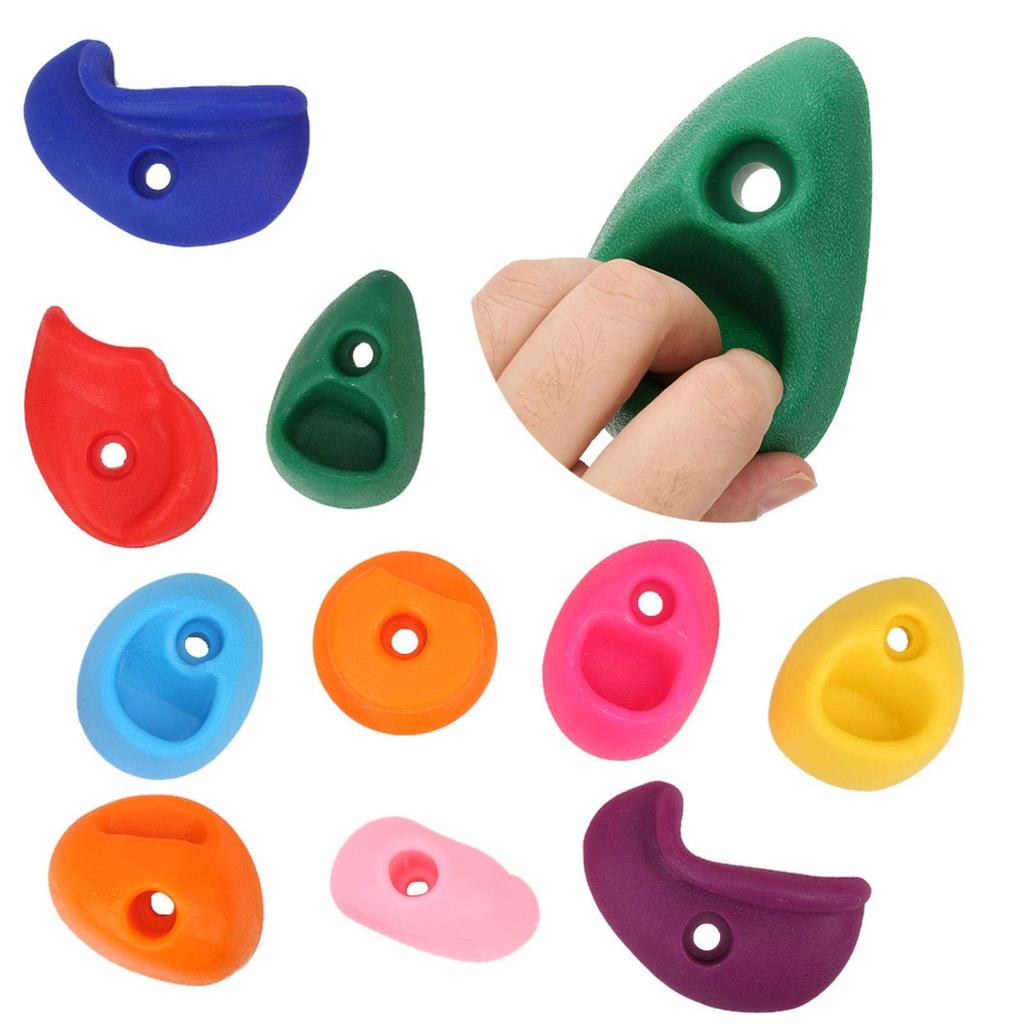 Climbing Wall Holds, Wear-Resistant Multicolored Rock Wall Grips Kit for Kids, Indoor and Outdoor Use (Small, 10 Pieces)