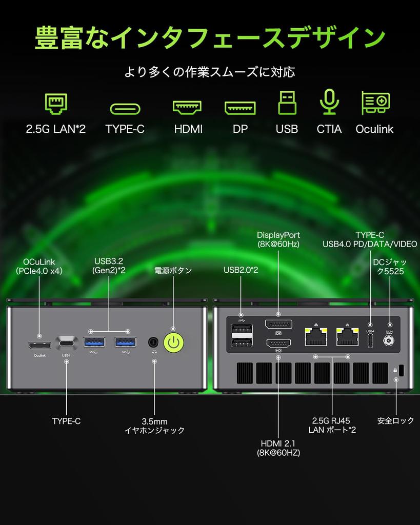 GMKtec мини-ПК AMD Ryzen 7 PRO 6850H max SSD 16 ГБ DDR5 512 ГБ Windows 11 pro Мини-ПК двойной HDMI 4 экрана игровой мини-компьютер Nucbox M7 (8C/16T 4.70ГГц)