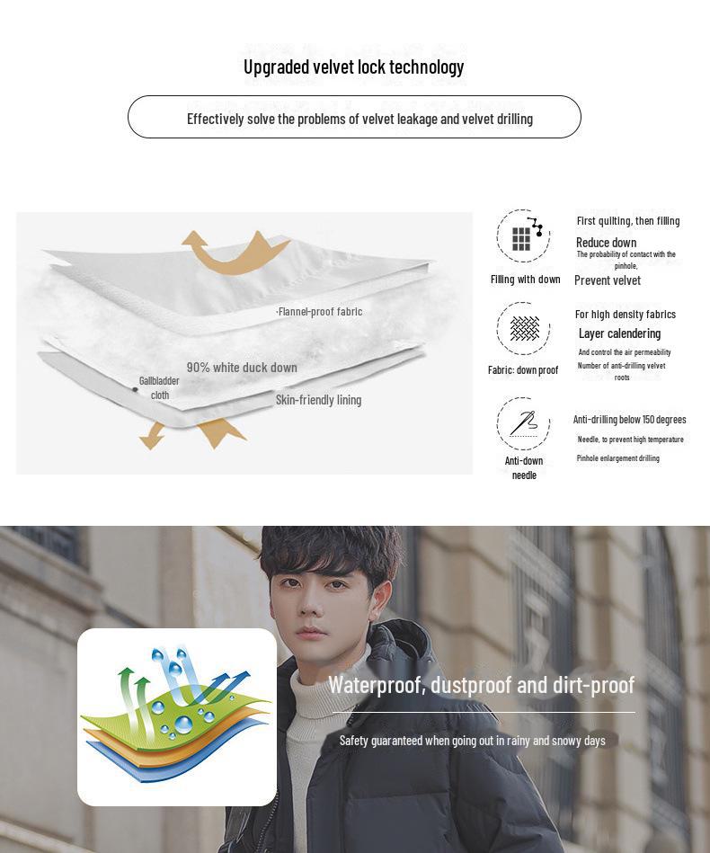 Мужская куртка-пуховик средней длины с капюшоном - зима 2024 г., выше колена, плотная, повседневная, теплая, дизайн для молодежи