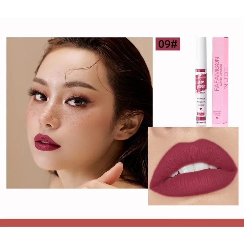 Розово-красная матовая жидкая губная помада макияж глазурь для губ увлажняющая водостойкая прочная грязевая помада антипригарный блеск для губ в чашке макияж корейский