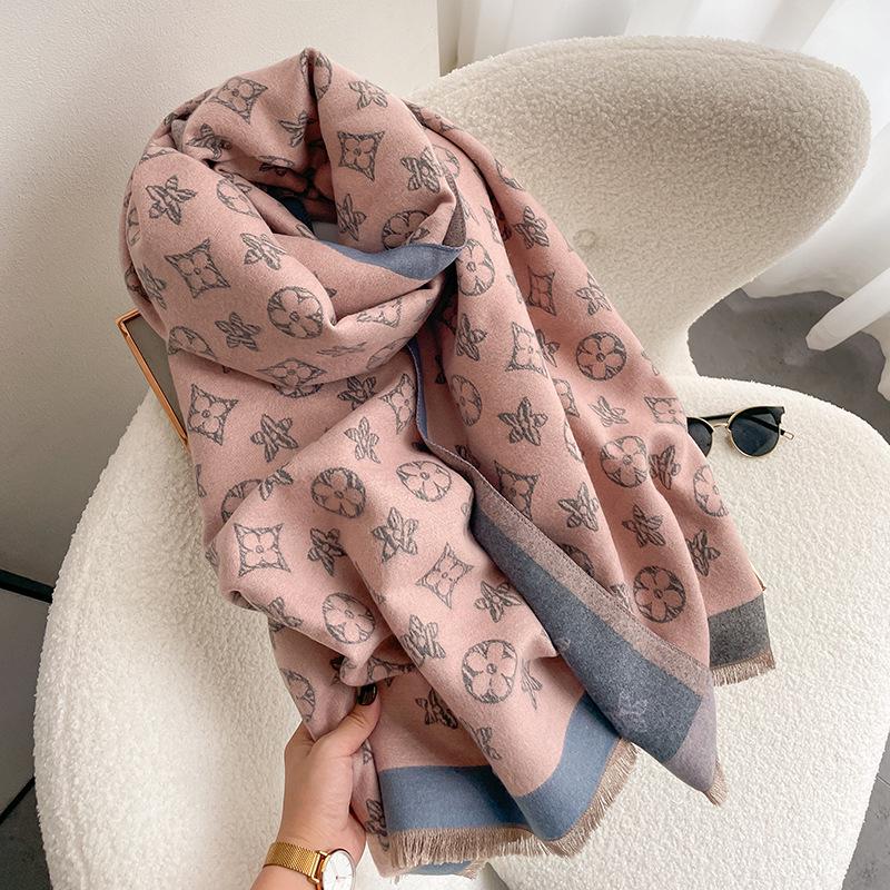 Double-Sided Imitation Cashmere Star Scarf: Women’s Fashionable Autumn/Winter Shawl