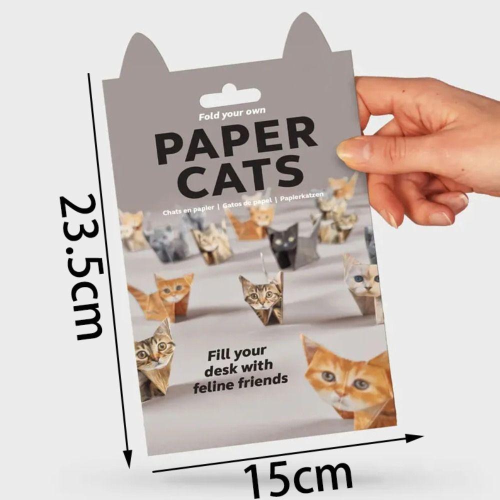 Desk Decoration Cute Kitten Origami Papercraft Kits Creative Fold Cute Cat Figures