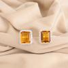Цитрин Драгоценный камень 925 Проба Серебро Ювелирные изделия Циркон Серьги 0,57" Для женщин Подарок CZE-6-2