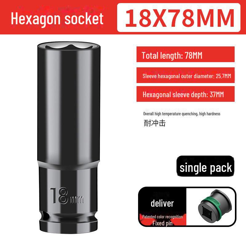 Green Forest 1/2 Electric Wrench Extended 12.5mm Hex Socket for Woodworking