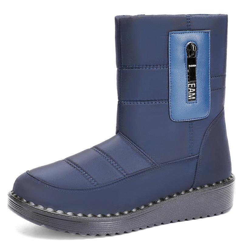 Новые зимние женские теплые высокие ботинки женские плюс бархатные толстые повседневные туфли нескользящие водонепроницаемые кожаные туфли для женщин