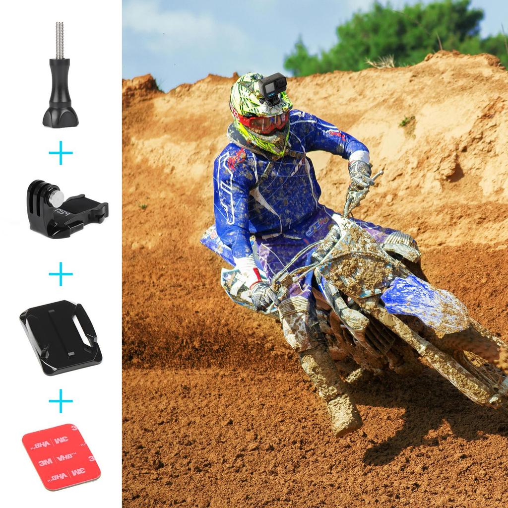 HSU Helmet Mount Accessory Set Action Camera Mount Kit Compatible with GoPro and Other Action Cameras Hero13/12/11/10/9/8/7/6/5