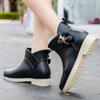 Fashion Waterproof Rain Boots Women's Fashion Short Tube Warm Water Shoes Wear-resistant Thick-soled Short Non-slip Rubber Shoes