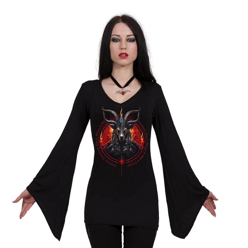 Spiral Direct Womens/Ladies Baphomet Long-Sleeved T-Shirt