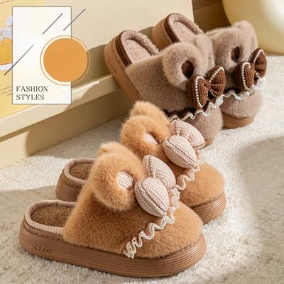 Новые женские тапочки теплые, нескользящие и милые хлопковые туфли для домашнего использования в помещении