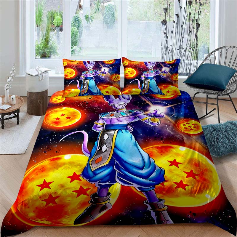 2026 New Dragon Ball Duvet Cover and Pillowcase Bedding Set—Available for Single, Double, Queen, and King-Size Beds.