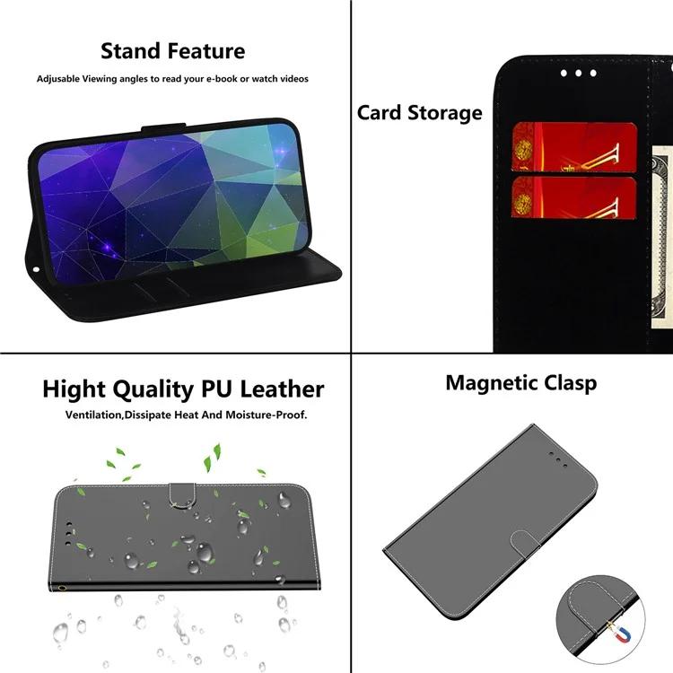 For Honor X40 5G / X9a 5G / Magic5 Lite 5G Anti-scratch Phone Case Stand Mirror-like Surface Flip Leather Phone Wallet Cover