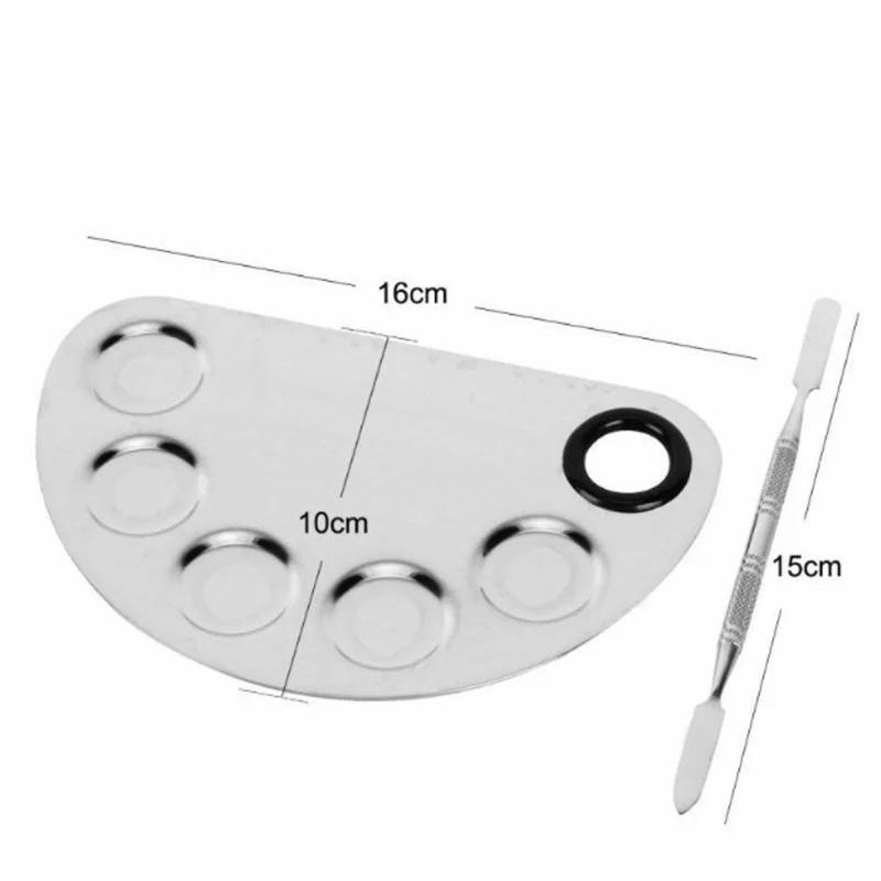 Палитра из нержавеющей стали Акварельные краски Палитра для макияжа лица Шпатель Краски для смешивания тональных средств Палитра масляных красок