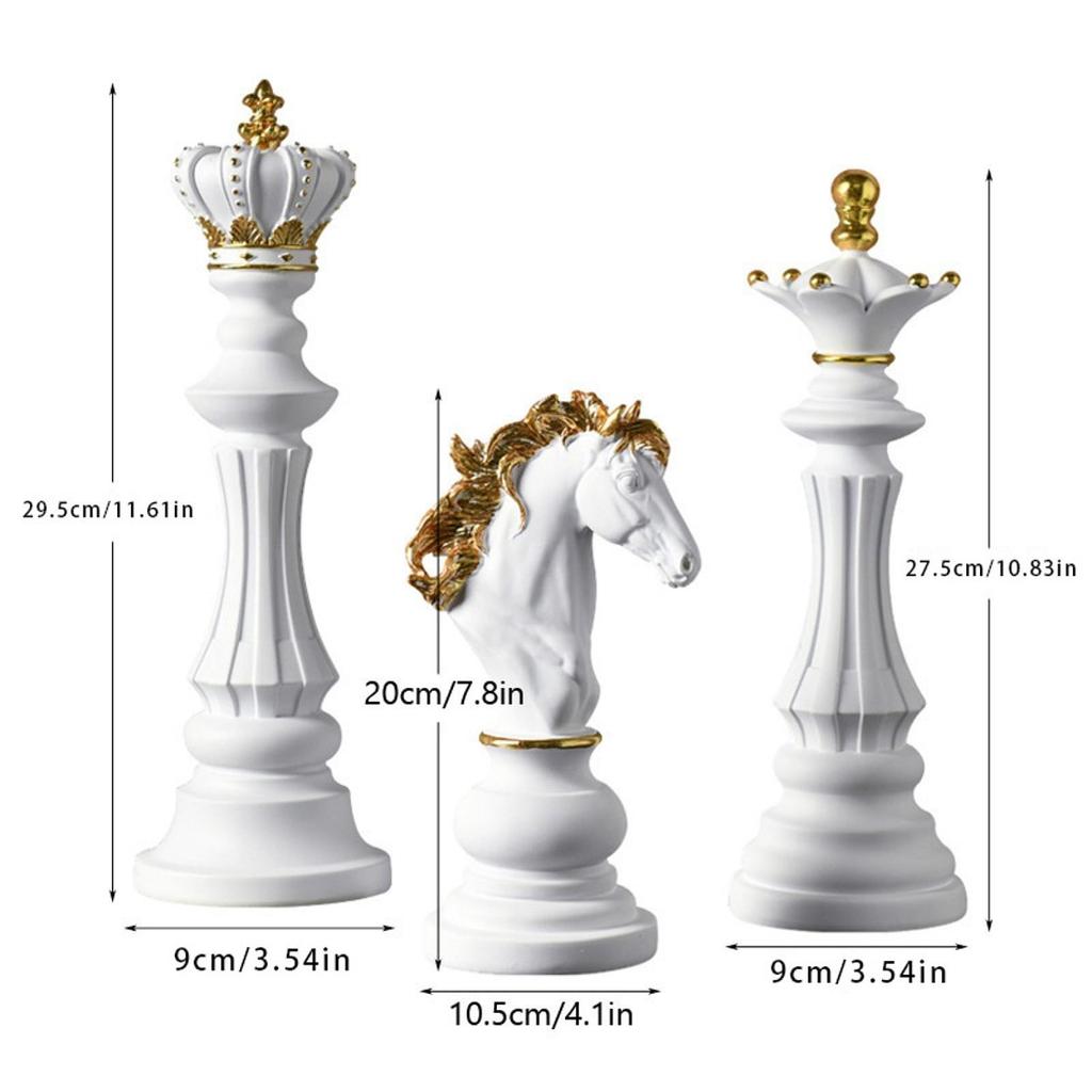 Decorative Chessmen Ornaments Resin Miniatures Objects for Room Bookshelf Cabinet Table Decoration