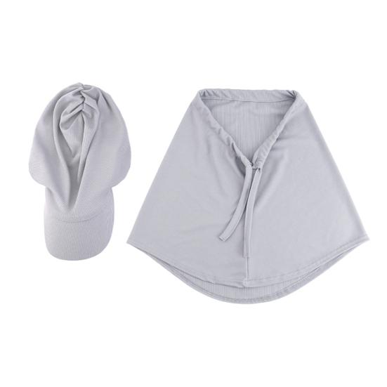 2 Pcs/Set Adjustable Fit Sun Hat with Built-In Drawstring Shawl Extended Brim Full